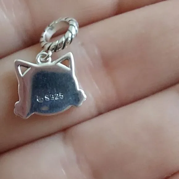 925 Silver Kitty Dangle Charm - Picture 5 of 6